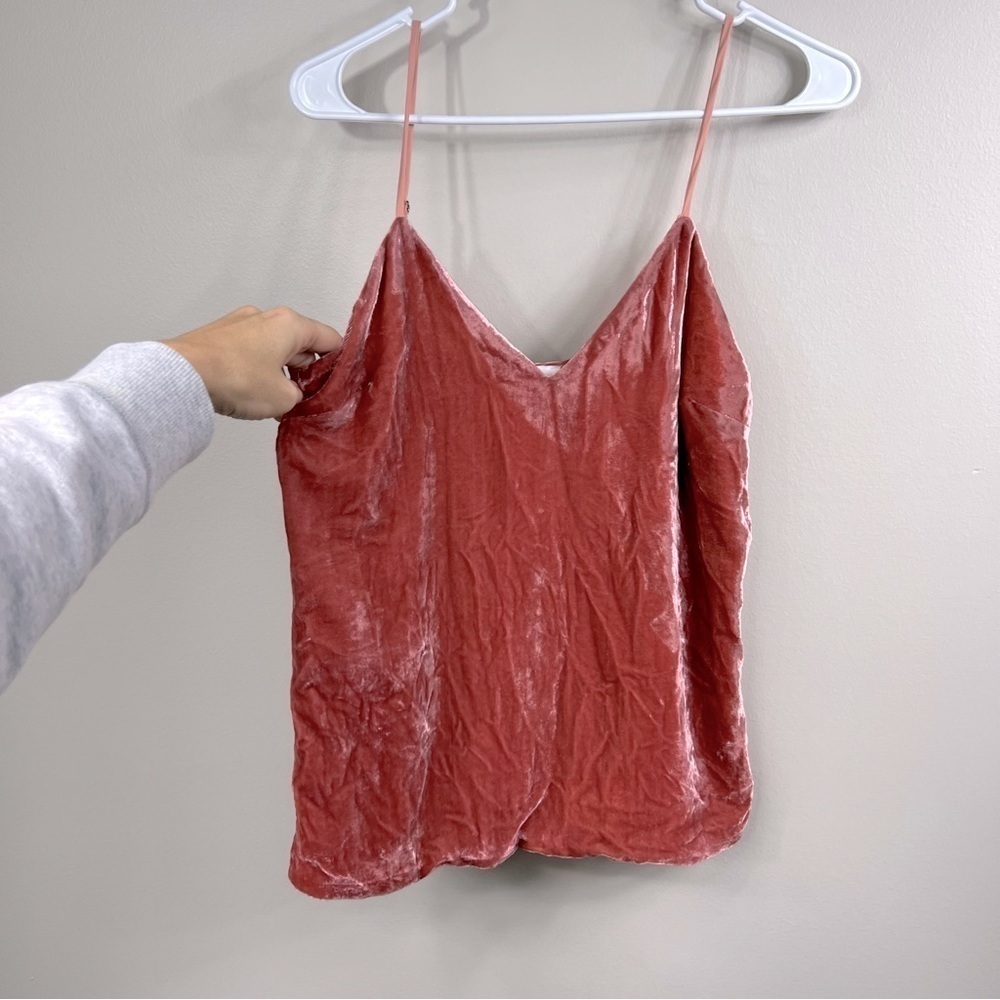 L'ACADEMIE Los Angeles blush pink velvet camisoles Sz S